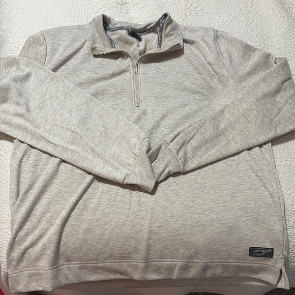 Eddie Bauer Gray Zip Up Sweater Classic Mock Neck - Picture 1 of 3